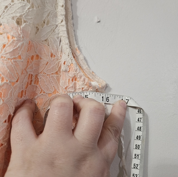 Just Taylor Orange And Cream Lace Overlay Dress! - Picture 5 of 6
